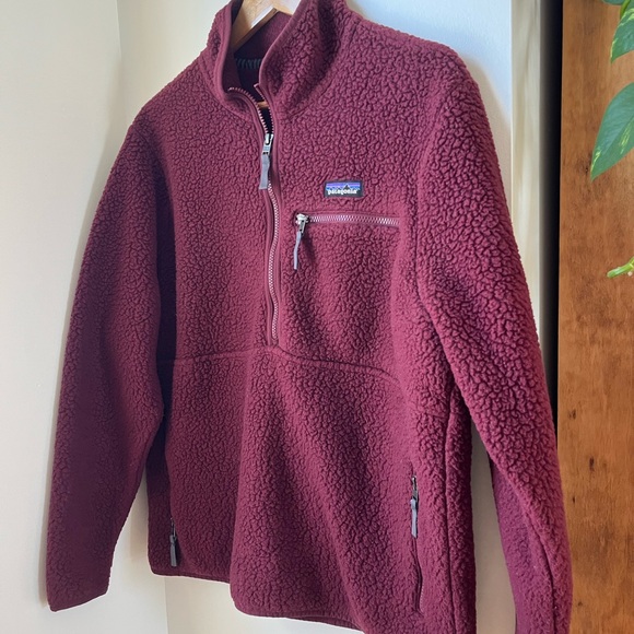 Patagonia Retro Pile Burgundy Fleece Jacket - Picture 6 of 8